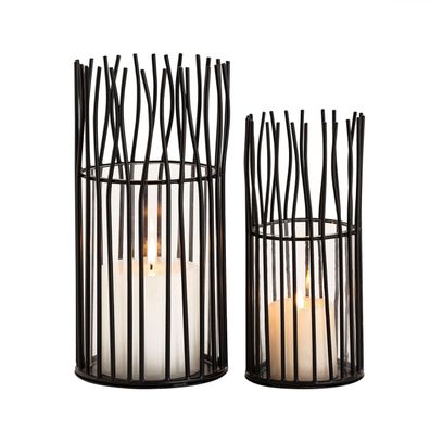 Windlicht 8-teilig Set 2 x 4 VE Kerzenhalter Teelichthalter Loft schwarz Kerzenstä