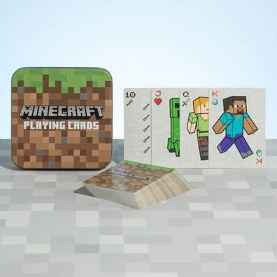 Paladone Minecraft-Spielkarten - Standard-Kartenspiel in Collector Travel Tin