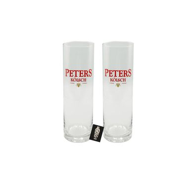 Peters Kölsch NEU Bier Stangen Glas 2er-Set - 2 x Kölschstangen 0,3L geeicht