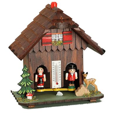 Original Schwarzwald Wetterstation aus Holz - Made in Germany, 14 cm, Präzision