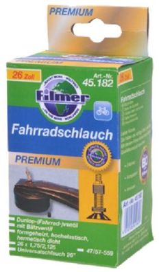 Filmer 45.182 Fahrradschlauch 26 x 1,75/2,125 Dunlop - Schlauch für 26" Fahrrad