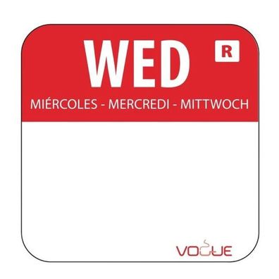 Vogue Farbcode Sticker Mittwoch Rot (1000 Stück)