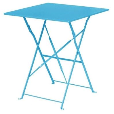 Bolero Quadratischer Klappbarer Terrassentisch Stahl Azurblau 60Cm