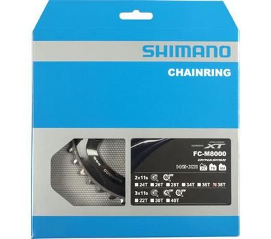 Shimano Kettenblätter DEORE XT FC-M8000 2-fach, 38 Zähne (BD) für 38-28 Zähne,