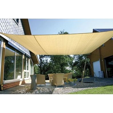 Sonnensegel 6 X 4 M Creme Weiß Wasserabweisend