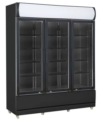 Kühlschrank 3 Glastüren Schwarz Fcu-1200 Bl,1600 X 610 X 1973 Mm