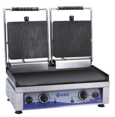 KBS Kontaktgrill Grillfläche 52X24 Cm Oben Gerillt & Unten Glatt