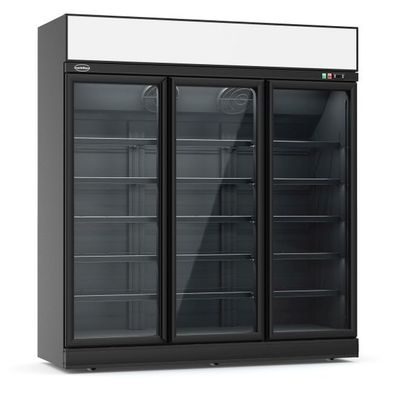 Tiefkühlschrank 3 Glastüren Schwarz Ins-1530F Bl