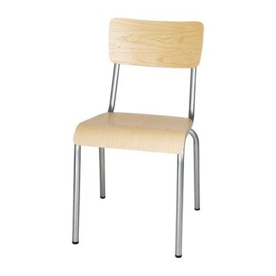 Bolero Cantina Stühle Aus Verzinktem Stahl Mit Holzsitz Und Rückenlehne (4 Stück)