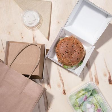 Fiesta Compostable Kompostierbare Hamburgerboxen Kraft Klein (200 Stück)