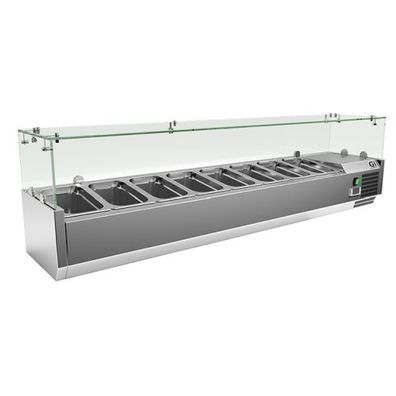Gastro-Inox Aufsatzkühlvitrine aus Edelstahl 7 x GN14