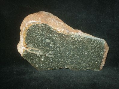 Pyrit in Quarz/ Achat (Mexiko) Anschliff -Mineralien-Heilsteine-Edelsteine