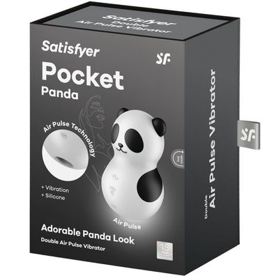 Satisfyer - POCKET PANDA Stimulator & Vibrator Schwarz WEISS