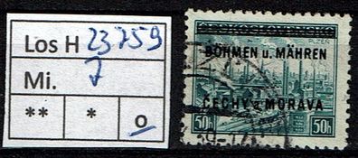 Los H23759: Böhmen & Mähren Mi. 7, gest