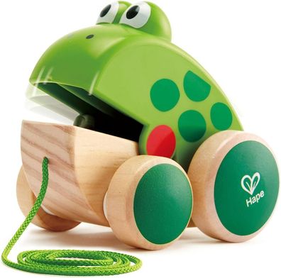 Hape Nachziehfrosch Fridolin – Holzspielzeug für Kleinkinder