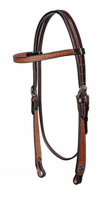 Western Imports Kaltblut Westerntrense Two Tone Leder braun XL Trense extra groß