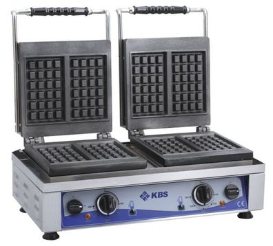 KBS Waffeleisen Mit 2 Festen Backplatten Für 4X Waffeln 8X16X1,5Cm