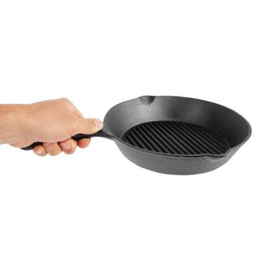 Vogue Runde Skillet Grillpfanne Aus Gusseisen 26,7Cm