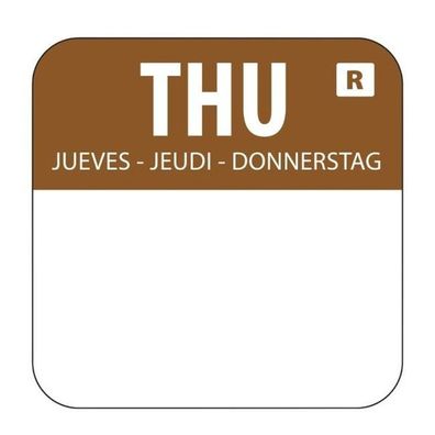 Vogue Farbcode Sticker Donnerstag Braun (1000 Stück)