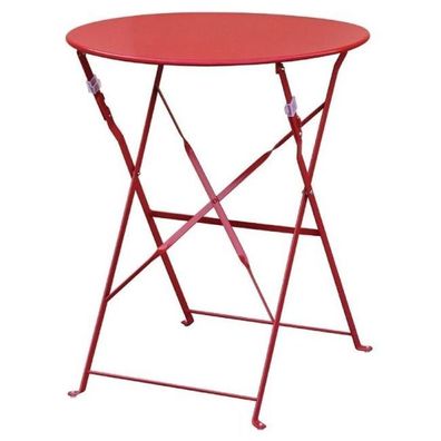 Bolero Runder Klappbarer Terrassentisch Stahl, Rot 60Cm