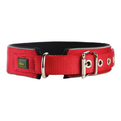 Hundehalsband Hunter Neoprene Reflect Rot