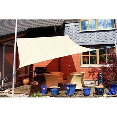 Sonnensegel 3 X 3 M Creme Weiß Wasserabweisend