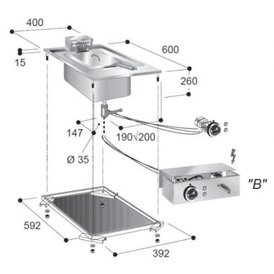 Drop - In Elektrofriteuse 1X10 L