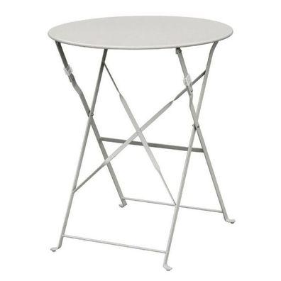 Frühling Garten Sommer Bolero Runder Klappbarer Terrassentisch Stahl Grau 60Cm