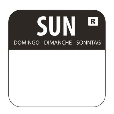 Vogue Farbcode Sticker Sonntag Schwarz (1000 Stück)