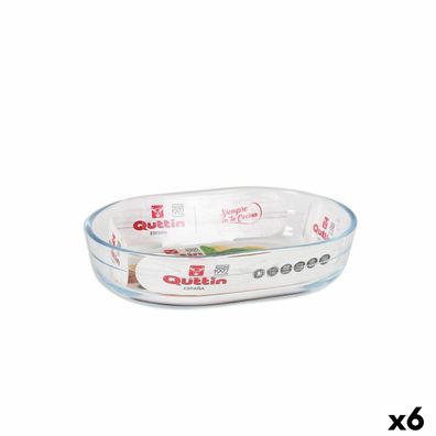 Ofenschüssel Quttin Glas Oval 600 ml 17,6 x 12,7 x 4 cm (6 Stück)