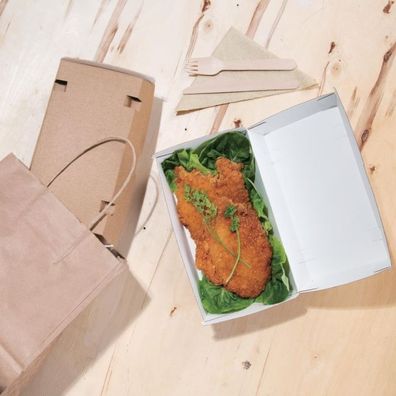 Fiesta Compostable Kompostierbare Menüboxen Mit Klappdeckel Aus Kraftpapier Groß