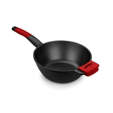 Wok Pfanne BRA A412028 Rot/Schwarz Edelstahl (1 Stück) (Ø 28 cm)