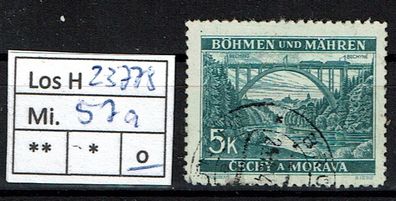 Los H23778: Böhmen & Mähren Mi. 57 a, gest