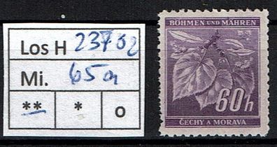 Los H23782: Böhmen & Mähren Mi. 65 a * *