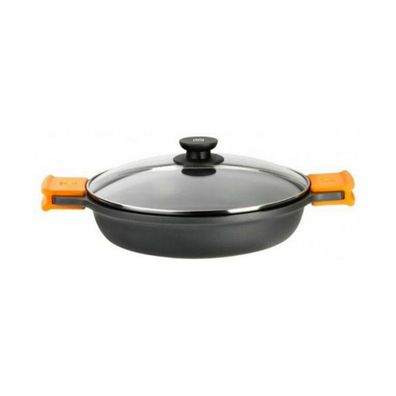 Kasserolle BRA A270532 (32 cm) Schwarz Schwarz/Orange Metall Aluminium Geschmiedetes