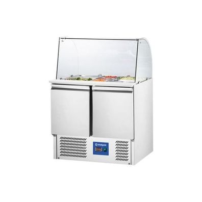 Stalgast Starline Saladette Mit Glasabdeckung, 2-Türig, 10X Gn 14, 900 X 705 X