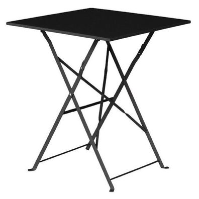 Bolero Viereckiger Klappbarer Terrassentisch Stahl Schwarz 60Cm