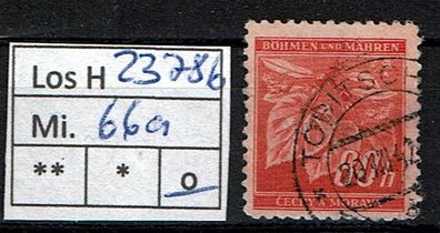 Los H23786: Böhmen & Mähren Mi. 66 a, gest