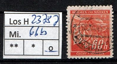 Los H23787: Böhmen & Mähren Mi. 66 b, gest