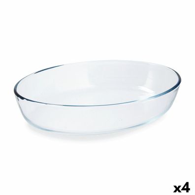 Ofenschüssel Pyrex Classic Vidrio Durchsichtig Glas Oval 30 x 21 x 7 cm (4 Stück)