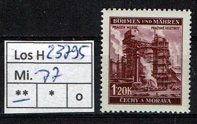 Los H23795: Böhmen & Mähren Mi. 77 * *