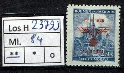 Los H23799: Böhmen & Mähren Mi. 84 * *