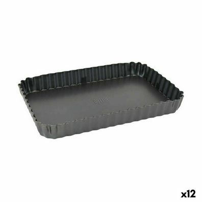 Kuchenspringform Quttin Schwarz Kohlenstoffstahl 22,5 x 15,5 x 3 cm (12 Stück)