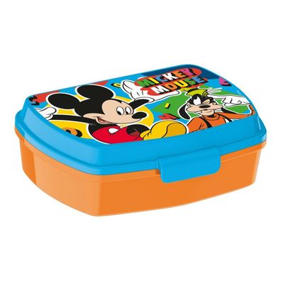 Brotdose für Sandwiches Mickey Mouse Happy smiles Kunststoff Rot Blau (17 x 5.6 x 13