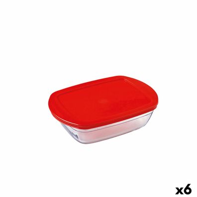 Rechteckige Lunchbox mit Deckel Ô Cuisine Cook&store Ocu Rot 400 ml 17 x 10 x 5 cm Gl