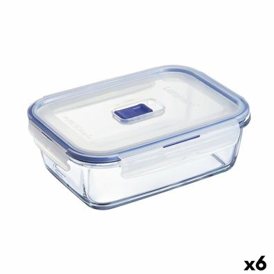 Lunchbox hermetisch Luminarc Pure Box Active 19 x 13 cm 1,22 L zweifarbig Glas (6 Stü