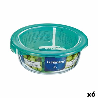 Runde Lunchbox mit Deckel Luminarc Keep'n Lagon 13,5 x 6 cm türkis 680 ml Glas (6 Stü