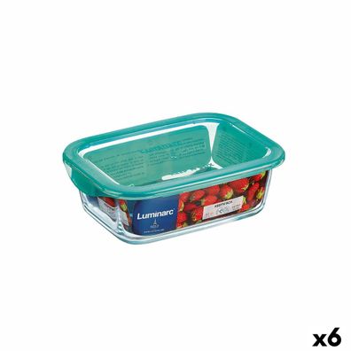 Rechteckige Lunchbox mit Deckel Luminarc Keep'n Lagon türkis 1,97 l 22 x 15,6 x 7,2 c