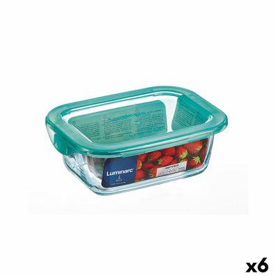 Rechteckige Lunchbox mit Deckel Luminarc Keep'n Lagon 18,5 x 13 x 6,6 cm türkis 1,22