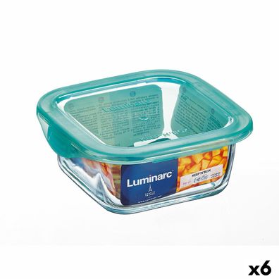 Viereckige Lunchbox mit Deckel Luminarc Keep'n Lagon 15,6 x 6,6 cm türkis 1,22 L Glas